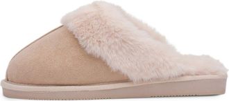 Jo & Joe Glimmer Womens Beige Mule Slipper - Size 6 UK - Beige