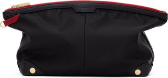 Hammitt Hammitt Nicky Cosmetic Pouch Black Nylon Gold Red Zip Lrg
