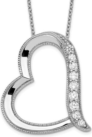 Diamond2Deal Sterling Silver Antiqued Cubic Zirconia Daughter-In-Law Necklace
