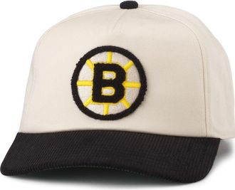 American Needle Mens American Needle White/Black Boston Bruins Burnett Adjustable Hat at Nordstrom
