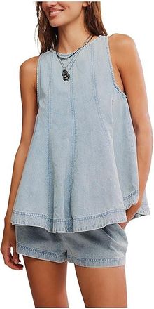 Free People Cassius Denim Set Womens Dress Bleachout : LG (Womens 12-14), Cotton