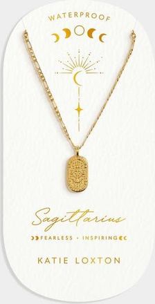 Katie Loxton Sagittarius Waterproof Gold Zodiac Necklace at Nordstrom