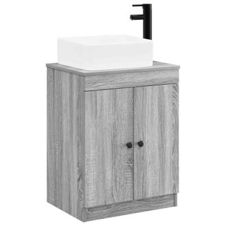 vidaXL Juego De Muebles De Ba&ntilde;o Sonoma Gris Madera De Ingenier&iacute;a Vidaxl