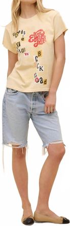 Daydreamer Elton John Goodbye Yellow Brick Road Tee In Butter Yellow