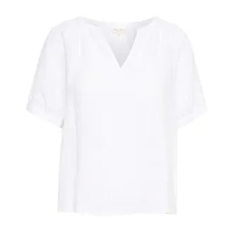 Part Two Bright White Linen Blouse with Puff Sleeves - female - Part Two - Blouses - White - XL - Blouses & Shirts