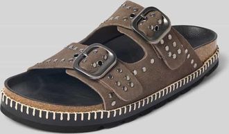 Verbenas Sandalen mit Dornschlie&szlig;e Modell GALATEA in Graphit, Gr&ouml;&szlig;e 39