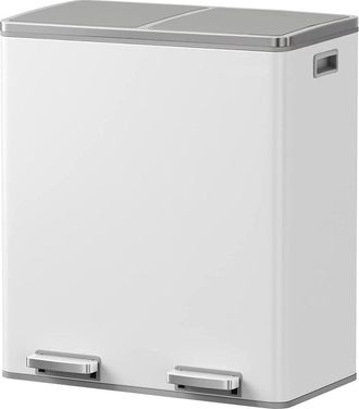 Kitchen Move Cubo de basura de cocina de reciclaje Blanco 60L