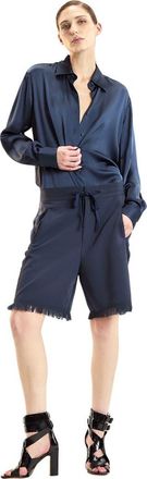 Cynthia Rowley Tuxedo Stripe Shorts in Navy at Nordstrom, Size X-Small