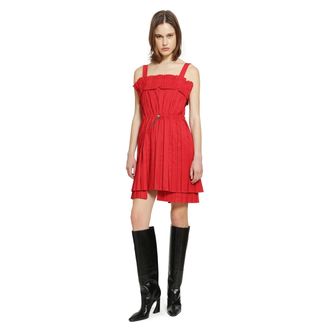 Fendi Pleated Faille Mini Dress