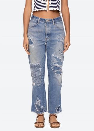 Sea New York Oli Distressed Mid-Rise Jean In Blue