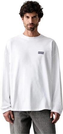 American Vintage Gixy Long-sleeve T-shirt - Heren - Longsleeves - Wit - M/L - Katoen - Tops