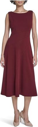 Calvin Klein Sleevless Midi Seam Detail Womens Dress Rosewood : 14, Polyester/Spandex