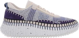 Chlo&eacute; Nama Mix Material Low-Top Sneakers, Brand Size 37 ( US Size 7 )