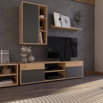 Vicco Conjunto De Sal&oacute;n Berno, Oro Power Roble/antracita, 2 Partes, Vicco