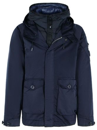 C.P. Company C. P. Company Navy Polyester Blend Hooded Jacket