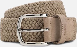 HUGO BOSS Mens Boss Sash Elasticated Woven Belt - Cream - Size: 90