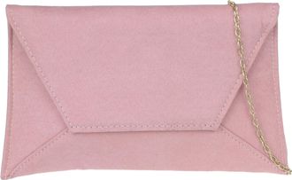 Girly HandBags Womens Plain Suede Clutch Bag (Blush)