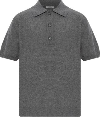 Entire studios buttoned knitted polo shirt - unisex - Merino/Cashmere - XS/S - Grey