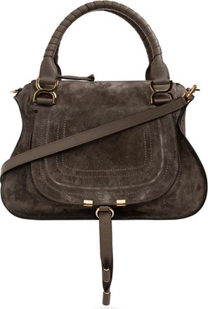 Chlo&eacute; Marcie M Suede Bag - Dames - Handtassen - Grijs - ONE Size - Leer - Tassen