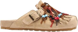 Scarosso Gea Muiltjes - Dames - Slip ons - Beige - 37 EU - Su&egrave;de - Schoenen