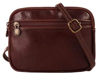 Pik&eacute; Umh&auml;ngetasche PIK&Eacute;, Damen, Gr. B/H/T: 19cm x 16cm x 2cm onesize, braun, Leder, beschichtet, gl&auml;nzend, Taschen Umh&auml;ngetasche, echt Leder, Made in Italy