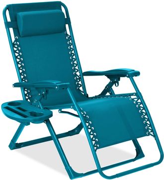 Best Choice Products Monochromatic Zero Gravity Chair, Folding Patio Recliner w/Side Tray, Headrest