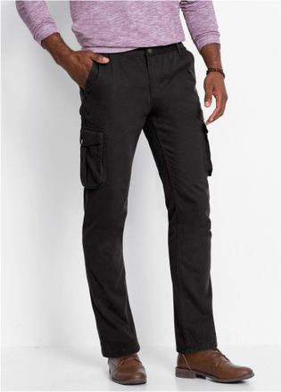 Bonprix Cargohose BONPRIX, Herren, Gr. 54, N-Gr, schwarz, Obermaterial: 100% Baumwolle, unifarben, regular fit, Hosen Cargohose, aus Baumwolle, mit Cargotasch