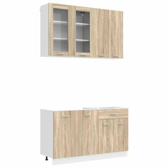 vidaXL Unidad De Cocina Lyon 4 Uds. Roble Sonoma Madera De Ingenier&iacute;a Vidaxl