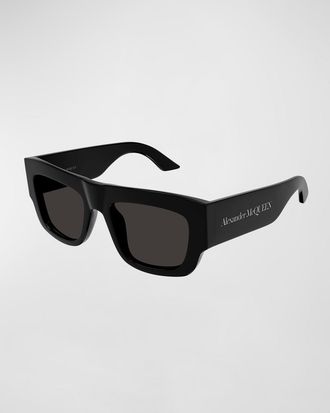 Alexander McQueen Mens Acetate Rectangle Sunglasses