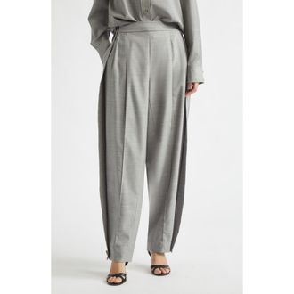 Zimmermann Valiant Stretch Wool Barrel Leg Pants in Grey Melange at Nordstrom, Size 0