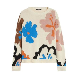 Max Mara Round-neck Knitwear, female, Multicolor, Size: S Round-neck Knitwear