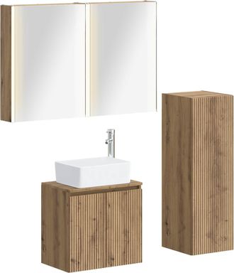 vidaXL Juego De Muebles De Ba&ntilde;o 4 Uds. Roble Artisan Vidaxl