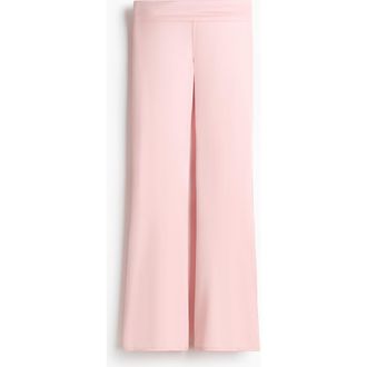 H&M Flared Brushed Jersey Trousers in Light Pink at Nordstrom, Size X-Large