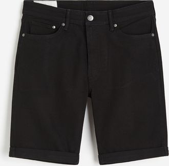 H&M Slim Denimshorts - Schwarz