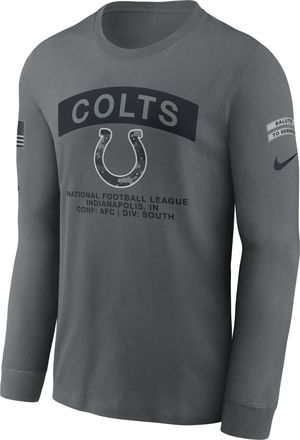Nike Indianapolis Colts Salute to Service Nike Mens NFL Long-Sleeve T-Shirt in Grey | NKAC0AIA2E-RFD