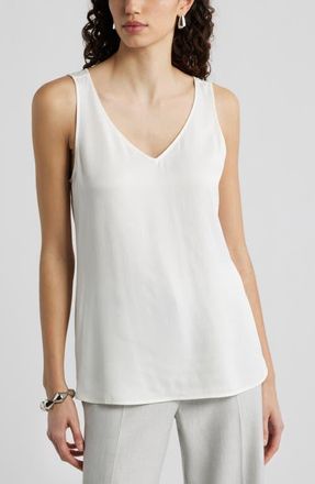 Nordstrom Satin Shell Top in Ivory Tofu at Nordstrom, Size Xx-Large