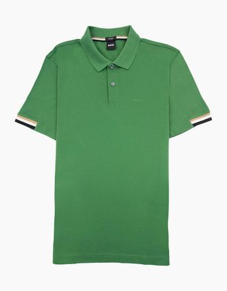 HUGO BOSS Mens Hugo Boss Parlay 147 Mercerised Polo Shirt Forest Green 348 - Size: 36