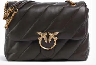 Pinko Love Puff Big - Dames - Schoudertassen - Bruin - ONE Size - Leer - Tassen