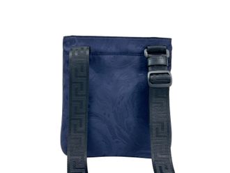Versace Canvas with Medusa Emblem Crossbody Bag - Navy