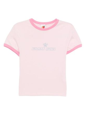 Sky High Farm Farm Girl Ringer T-shirt - unisex - Organic Cotton - S - Pink