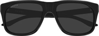 Gucci Sunglasses, unisex, Black, Size: 55 MM Square Frame Sunglasses