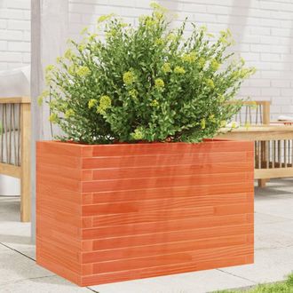 Berkfield Home Garden Planter Wax Brown 70x40x45.5 cm Solid Wood Pine