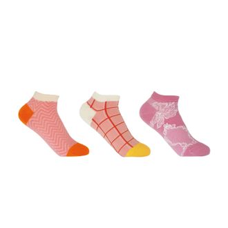 Peper Harow Womens Trainer Sock Bundle - Zigzag, Grid & Delicate