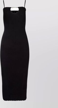 Jacquemus ribbed knit sleeveless cutout midi dress