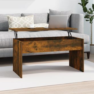 vidaXL Mesa De Centro Madera Ingenier&iacute;a Roble Ahumado 102x50,5x52,5 Cm Vidaxl