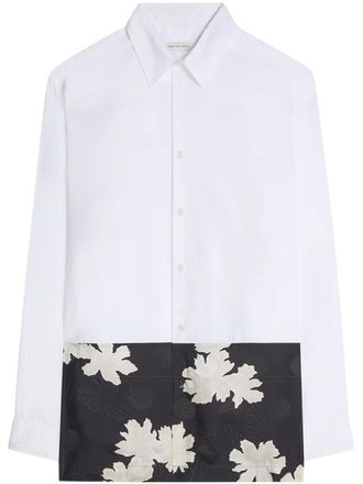 Dries Van Noten Contrast Floral Print Button-Down Shirt