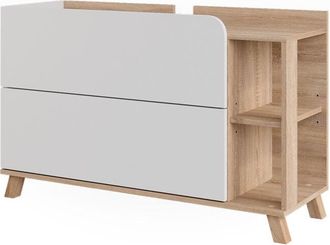 Vicco Mueble Bajo Lavabo Karen, Sonoma/blanco, 100 X 65 Cm Con 2 Cajones, Vicco