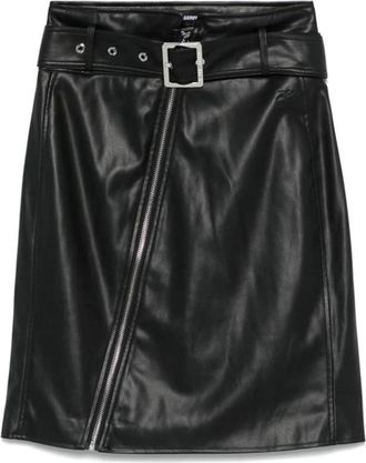 Karl Lagerfeld High Waist Biker Kokerrok - Dames - Korte rokken - Zwart - 2XS - Polyester - Rokken