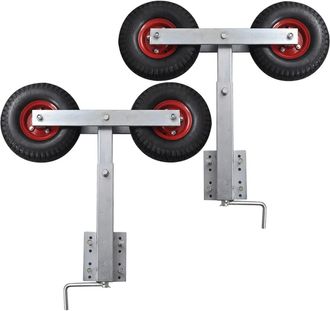 vidaXL Vidaxl - Set De 2 Soportes De Doble Rueda De Remolque De Barco 59-84 Cm