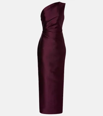 Solace London Vestido de fiesta Kira de sat&eacute;n drapeado